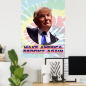 Maak Amerika Groovy Again Tie-Dye Waarde Poster (Thuiskantoor)