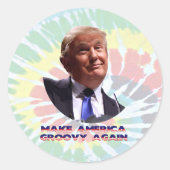 Maak Amerika Groovy weer Stropdas-Die ronde Sticke Ronde Sticker (Voorkant)