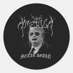 Maak Amerika Metaal Opnieuw Zwarte Metaal Trump Li Ronde Sticker