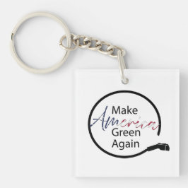 Maak Amerika opnieuw groen elektrische voertuiglad Sleutelhanger