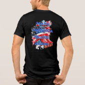 Maak Amerika Schaats opnieuw met vlag - achterontw Tri-Blend Shirt (Achterkant)