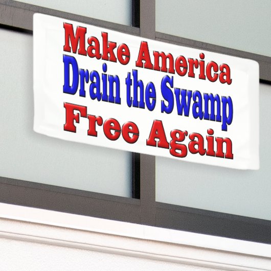 Maak Amerika vrij Draai aan het moerasblauwe moera Spandoek (Buitenkant Gebouw)