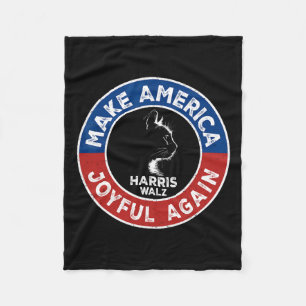 Maak Amerika weer blij Harris Wall 2024 Cat Lad Fleece Deken