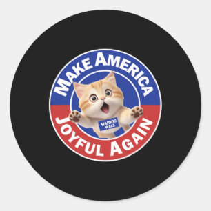 Maak Amerika weer blij Harris Wall 2024 Cat Lad Ronde Sticker