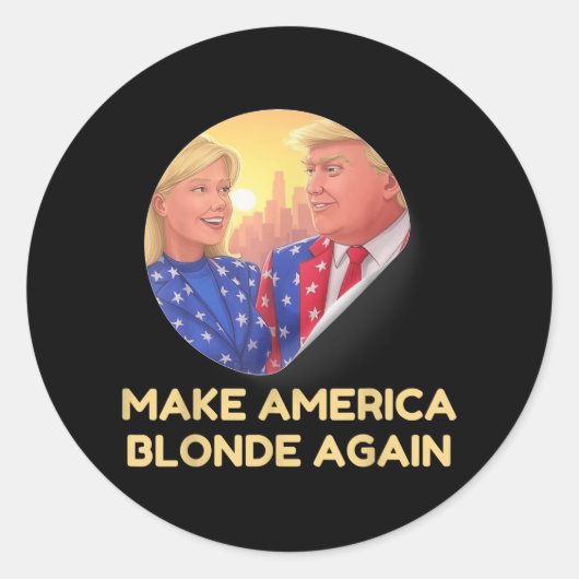 Maak Amerika weer blond _7 Ronde Sticker (Voorkant)