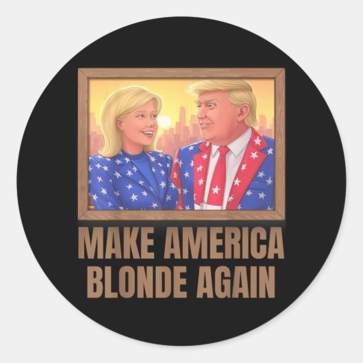 Maak Amerika weer blond _9 Ronde Sticker (Voorkant)