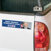 MAAK AMERIKA WEER DEMOCRATISCH BUMPERSTICKER (Op Truck)