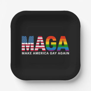 Maak Amerika weer gay Gay Pride 2025 LGBTQ+  Papieren Bordje