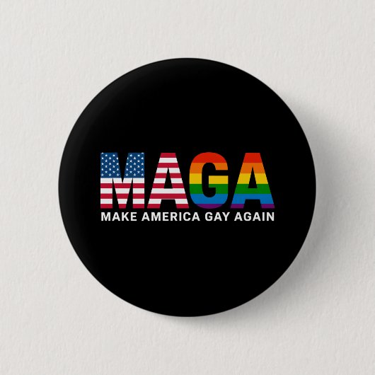 Maak Amerika weer gay Gay Pride 2025 LGBTQ+ Ronde Button 5,7 Cm (Voorkant)