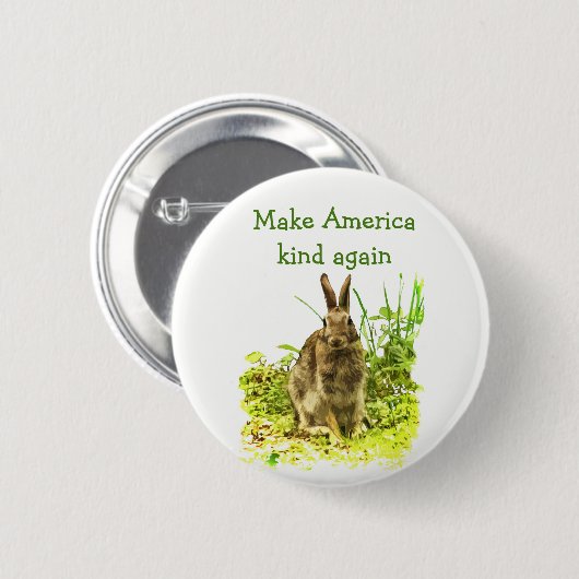 Maak Amerika weer gek op Bunny Rabbit Button (Voorkant /achterkant)
