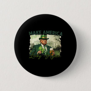 Maak Amerika weer gelukkig met Trump St Patrick Da Ronde Button 5,7 Cm