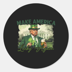 Maak Amerika weer gelukkig met Trump St Patrick Da Ronde Sticker