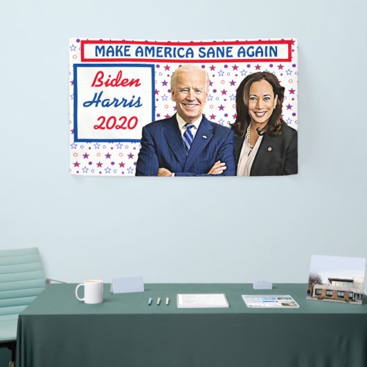 Maak Amerika weer gezond Biden en Harris 2020 Spandoek (Beurs)