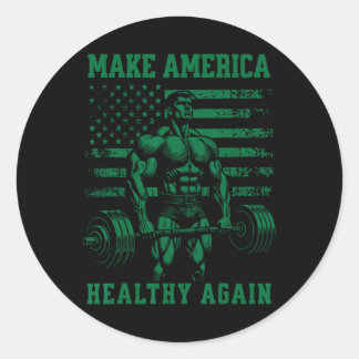 Maak Amerika weer gezond Kennedy Trump Gewichtslev Ronde Sticker