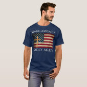 Maak Amerika weer goddelijk Amerikaanse vlag kruis T-shirt (Voorkant volledig)