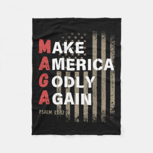 Maak Amerika weer godvruchtig Psalm 33 Fleece Deken