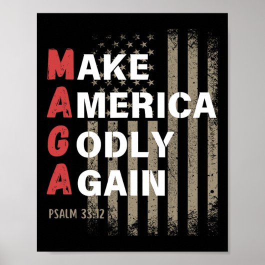 Maak Amerika weer godvruchtig Psalm 33 Poster (Voorkant)