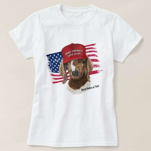 Maak Amerika weer goed op Boer Kind Goat T-shirt (Design voorkant)