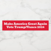 Maak Amerika weer groot Stem Trump Vance 2024 Waterfles Etiket (Enkel label)