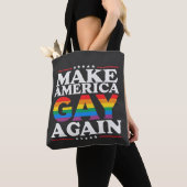 Maak Amerika weer homo LHBT Pride Month Tote Bag (Dichtbij)