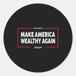 Maak Amerika weer rijk Donald Trump 2024 Ronde Sticker