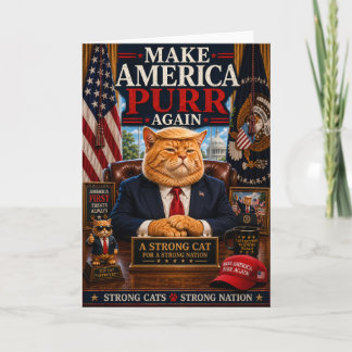Maak Amerika weer spinnen - Grappige Politieke Kat Kaart