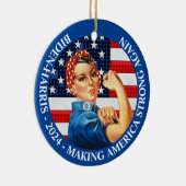 Maak Amerika weer sterk Biden Harris 2024 Keramisch Ornament (Rechts)