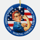 Maak Amerika weer sterk Biden Harris 2024 Keramisch Ornament (Voorkant)