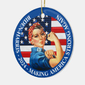 Maak Amerika weer sterk Biden Harris 2024 Keramisch Ornament (Links)