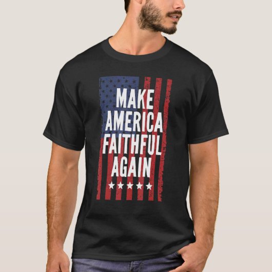 Maak Amerika weer trouw op 4 juli positief T-shirt (Voorkant)
