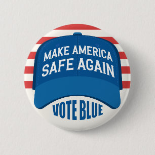 Maak Amerika weer veilig, stem blauwe knop Ronde Button 5,7 Cm
