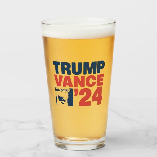 Maak Amerika weer veilig Trump Vance 2024 MAGA Glas (Voorkant gevuld)