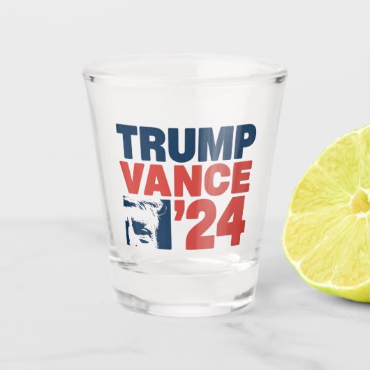Maak Amerika weer veilig Trump Vance 2024 MAGA Shot Glas (Voorkant)
