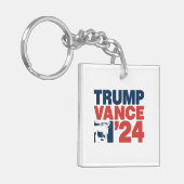 Maak Amerika weer veilig Trump Vance 2024 MAGA Sleutelhanger (Voorkant Links)
