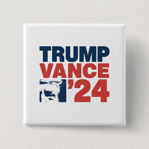 Maak Amerika weer veilig Trump Vance 2024 MAGA Vierkante Button 5,1 Cm
