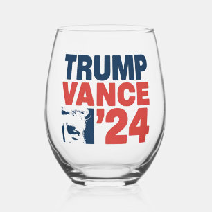 Maak Amerika weer veilig Trump Vance 2024 MAGA Wijnglas Zonder Voet