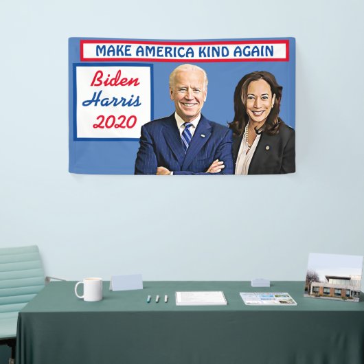 Maak Amerika weer vriendelijk Biden en Harris 2020 Spandoek (Beurs)