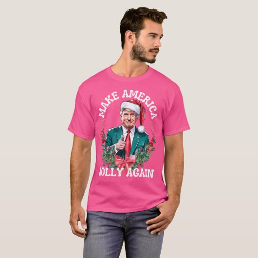 Maak Amerika weer vrolijk Kerst Trump T-shirt (Voorkant volledig)