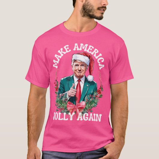 Maak Amerika weer vrolijk Kerst Trump T-shirt (Voorkant)