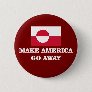 maak amerika weg groenland vlag politiek protest ronde button 5,7 cm