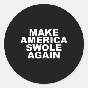 Maak Amerika Zwolle opnieuw grappig Bodybuilding L Ronde Sticker