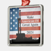 Maak Amerikaanse olie geweldig opnieuw gedateerd m Metalen Ornament (Links)