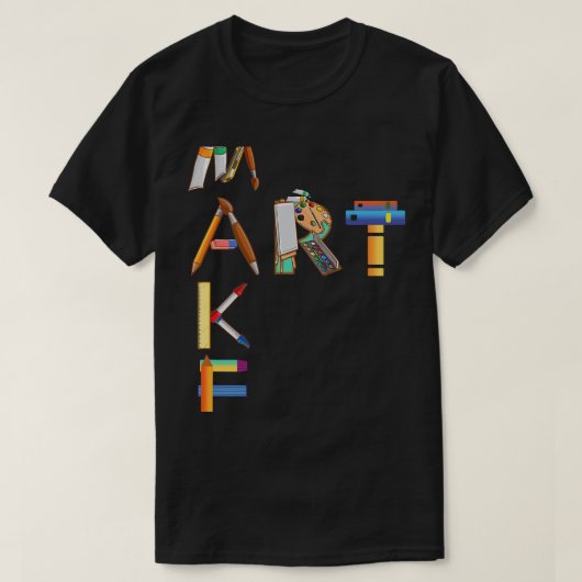 Maak Art Artist Paint Palet en penselen Painter T-shirt (Design voorkant)