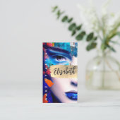 Maak Artist omhoog voeg QR Code en Sociale Media C Visitekaartje (Staand voorkant)