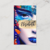 Maak Artist omhoog voeg QR Code en Sociale Media C Visitekaartje (Voorkant)