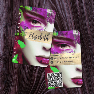 Maak Artist omhoog voeg QR Code en Sociale Media C Visitekaartje