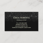 Maak artistiek Roos Gold Lips Gold Script Glitter Visitekaartje (Achterkant)