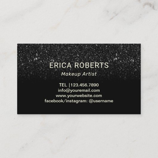 Maak artistiek Roos Gold Lips Gold Script Glitter Visitekaartje (Achterkant)