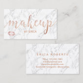 Maak artistiek Roos Gold Script elegant marmer Visitekaartje (Voorkant / Achterkant)
