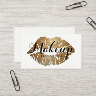 Maak artistieke Gold Lips modern script Visitekaartje